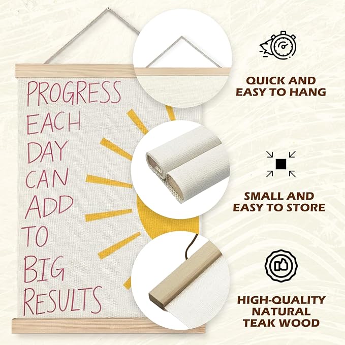 Supwhd Nursery Positive Affirmations Wall Decor, Inspirational Add Up to Big Results Office Wall Art, Motivational Quotes Wall Art for Office Classroom Home, 12x16