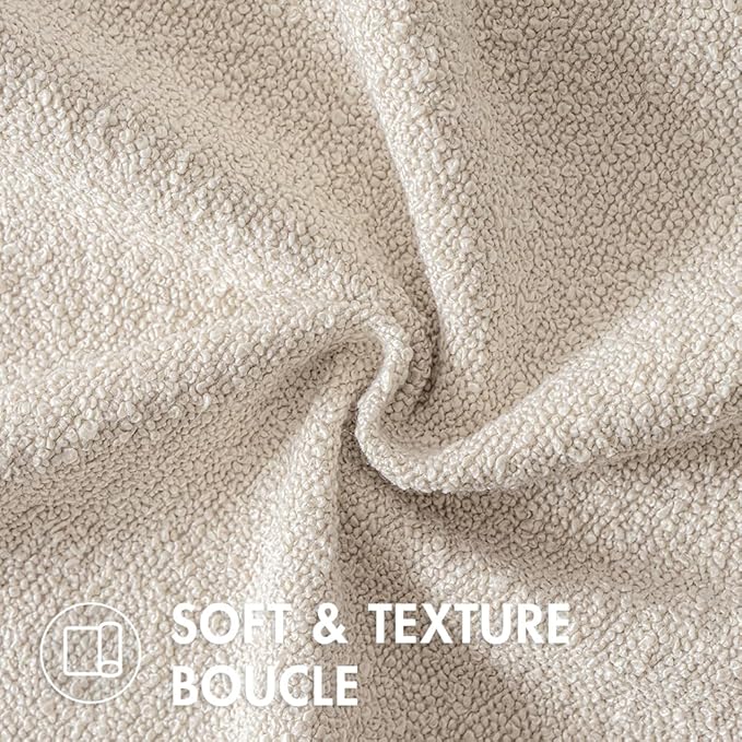 MIULEE 18x18 Inch Decorative Pillow Covers for Couch Bed Set of 2 Textured Boucle Neutral Throw Pillows Natural Beige Accent Solid Cushion Pillowcase Cozy Soft Sofa Livingroom Home Decor