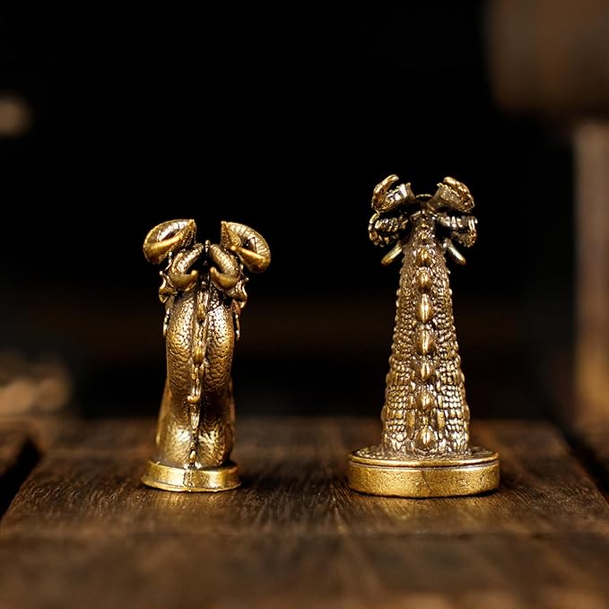 Retro Half-Body Dragon Head Ornament - 100% Handcrafted Solid Brass Desk Decor | Vintage Style Collectible Art Piece for Home & Office | Unique Gift for Fantasy Lovers, Mythical Tabletop Sculpture