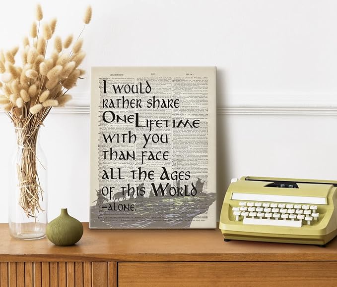 LOTR Poster, Gift for LOTR Decor, LOTR Gifts, I Would Rather Share One Lifetime - Arwen, Inspirational Wall Art, LOTR Canvas Prints Poster Wall Decor, Canvas Wall Art for Home Decor, 12x15