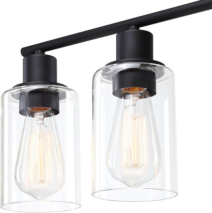 5-Light Black Bathroom Vanity Light Fixture Over Mirror - 5 Bulb Black Wall Sconce for Bathroom Bedroom Hallway Wall Mount Fixture Over Kitchen Sink