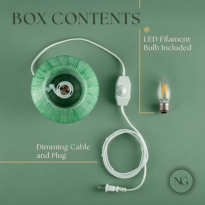 Next Glow Mushroom Lamp – Table Lamp, Modern Dimmable LED Night Light for Bedrooms, Kids Rooms, Bedside Nightstands, Living Room and Kitchen Decor – Pretty Desk Light, E26 Socket w 120V Bulb (Green)