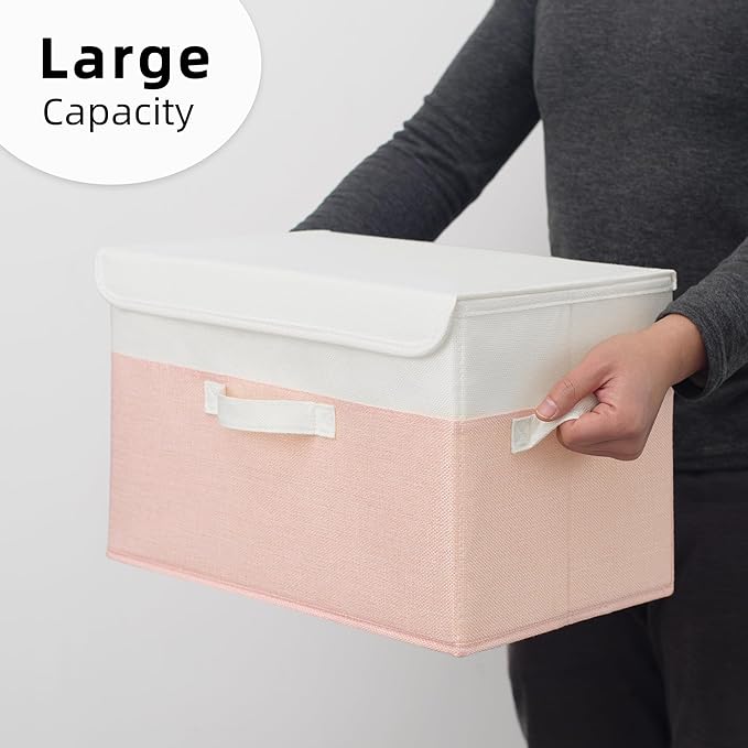 GRANNY SAYS Storage Bins with Lids, Decorative Storage Boxes, Shelf Baskets, Closet Storage Bins for Clothing, Collapsible Storage and Organizer, 2-Pack