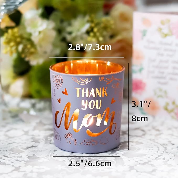 SHMILMH Thanksgiving Glass Candle Holders Set of 4, Fall Votive Tealight Holder, Jar for Making Candle, Autumn Thanksgiving Table Centerpiece Decor