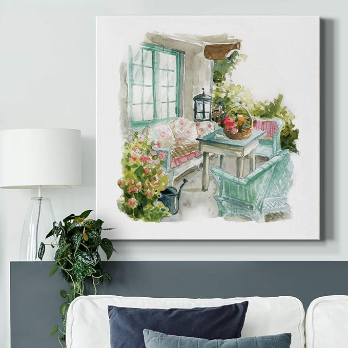 Wexford Home Square Premium Gallery Wrapped Canvas Flower Multicolor Wall Art Abstract Floral Romance Modern Pictures Print for Home Office, Ready to Hang, cottage retreat, 24x24