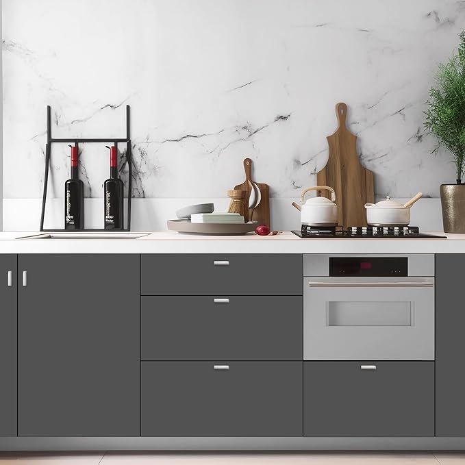 5 Pack Silver Cabinet Knobs - Curved Cabinet Pulls Brushed Nickel Knobs for Kitchen Drawer Solid Dresser Pulls for Kitchen Hardware 1-3/4in Length Single Hole