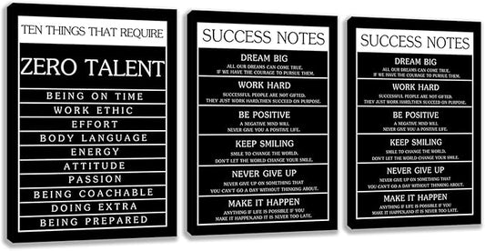 Motivational Wall Decor Paintings Inspirational Office Wall Decor Posters Prints 3 Pieces Bedroom Decor Living Room Office Canvas Picture Wall Painting Home Decoration Framed Artwork (48" Wx24 H)