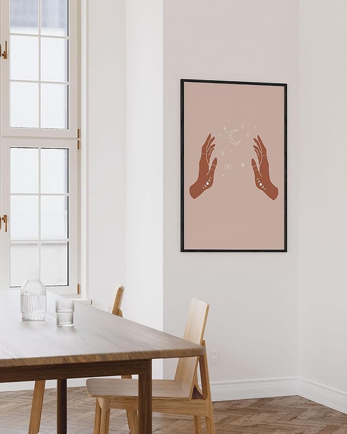 HAUS AND HUES Celestial Hands on Sides Decor - Astrology Poster, Spiritual Room Decor, Celestial Wall Decor, Boho Artwork, Eclectic Poster and Print, Unframed 24x36