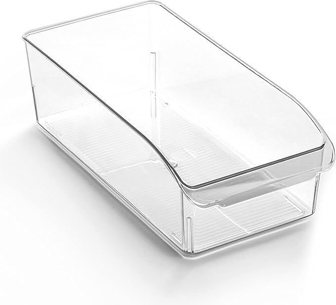 BINO | Plastic Storage Bins, Small | THE CURVE COLLECTION | Multi-Use Organizer Bins | Storage Containers Kitchen, Pantry and Home Organization | Fridge Organizers | Pantry Organization and Storage