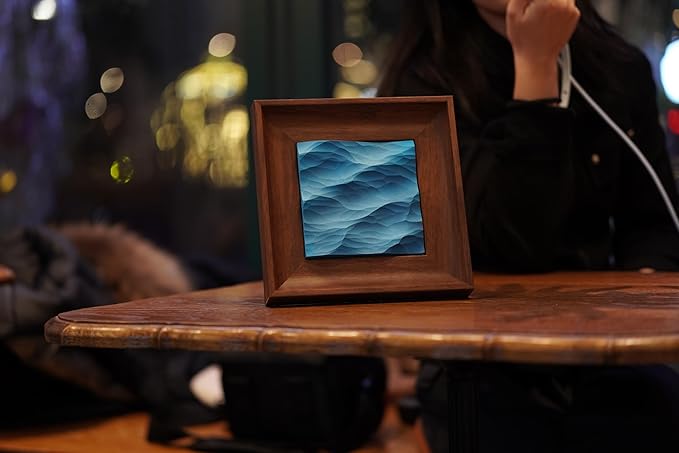 wall decor with Wave Carving Design, Creative Bedroom Decor,Wall decoration,wooden wall art. blue ocean-themed, handcrafted, new-home décor,gift for housewarming, Desk accessory（walnut-7.87in）