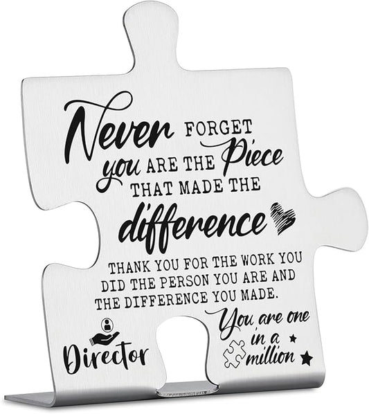 Director Appreciation Gifts, Thank You Gifts for Director Week Birthday Christmas Team Office Ornament Decor Puzzle Piece Decorative Signs Plaques YCC11