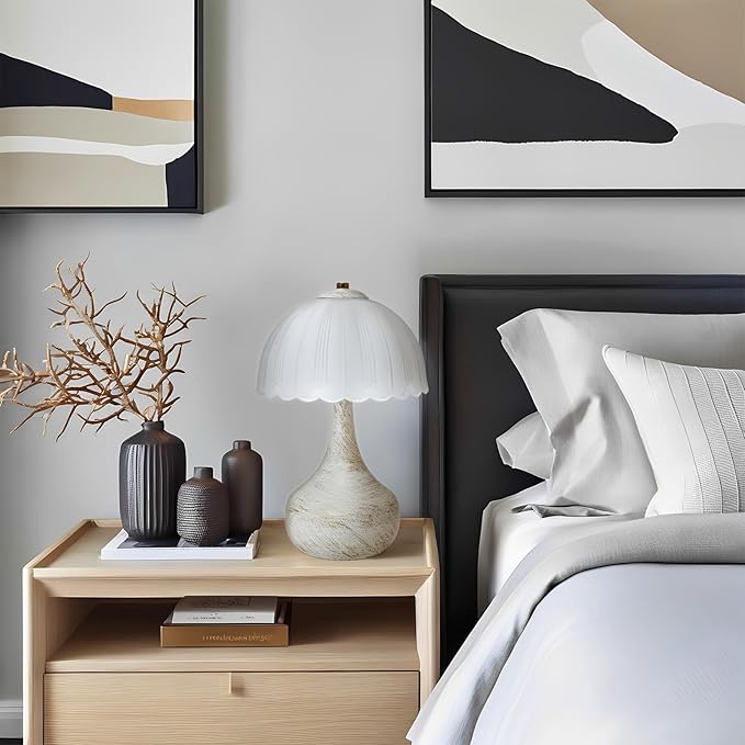 Mushroom Lamp Table Lamp for Bedroom,Desk Bedside Small Lamps for Living Room Night Stands,Mushroom Decor Modern Vintage Mid Century Lamps Home Living Room Decor