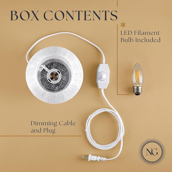 Next Glow Mushroom Lamp – Table Lamp, Modern Dimmable LED Night Light for Bedrooms, Kids Rooms, Bedside Nightstands, Living Room and Kitchen Decor – Pretty Desk Light, E26 Socket w 120V Bulb (White)