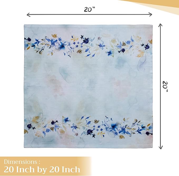 Maison d' Hermine Cloth Napkins Set of 4 100% Cotton Everyday Reusable Square Napkins Cloth Washable, Dinner, Party, Wedding, Restaurant, Spring/Summer (Lazy Summer Days, 20" x 20")