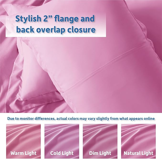 Nestl Light Pink Duvet Cover Full Size - Soft Double Brushed Full Size Duvet Cover Set, 3 Piece, with Button Closure, 1 Duvet Cover 80x90 inches and 2 Pillow Shams