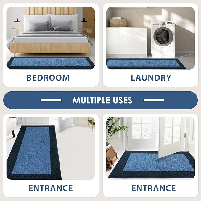 Machine Washable Kitchen Rug 32" x 72", Non Slip Indoor Door Rug, Absorbent Entrance Runner Rug for Bedroom, Hallway, Bathroom, Floor (Roll Packing)