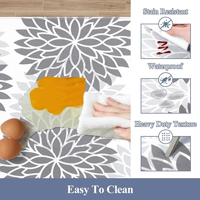 HEBE Kitchen Mat 20"x71" Anti Fatigue Floor Mat Runner Non Slip Kitchen Mats for Floor Waterproof Kitchen Rugs and Mats Ergonomic Cushioned Comfort Mat for Office,Sink,Laundry,Desk