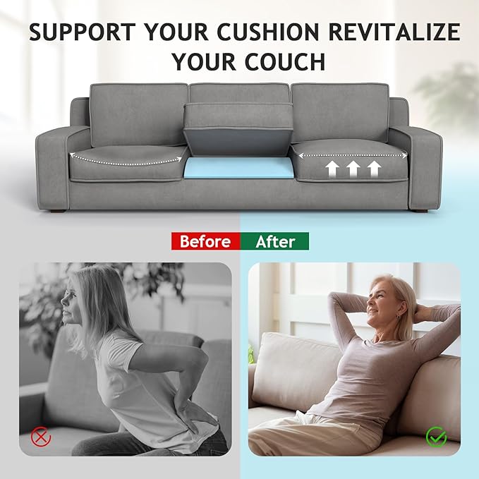 Couch Cushion Support for Sagging Seat Sofa Couch Supports for Sagging Cushions Curved 40D High Density Foam Blue Pack of 3