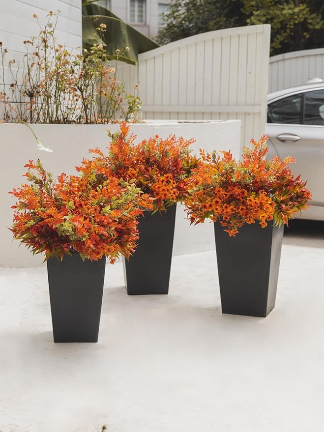 8pcs Fall Artificial Outdoor Branch with Eucalyptus Leaves for Indoor Outside Hanging Plants Garden Porch Window Box Home Wedding Farmhouse Décor