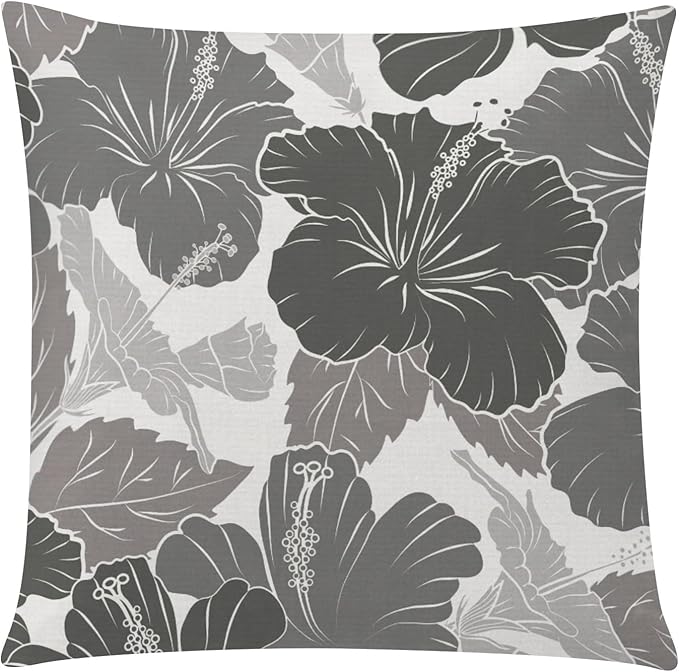 Grey Pillow Cover 16x16 Set of 6 Daisy Dhalia Throw Pillow Covers Square Cushion Covers for Couch Sofa Living Room Home Decor