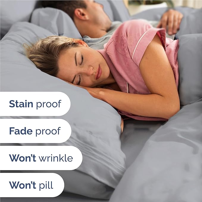 Full Size 4 Piece Sheet Set - Comfy Breathable & Cooling Bed Sheets Set - Hotel Luxury Bedding for Women, Men, Kids, Teens, Boys & Girls - Deep Pockets, Soft and Wrinkle Free - Oeko-Tex - Steel Blue