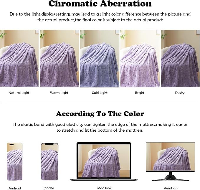 NEWCOSPLAY Super Soft King Blanket Lavender Love Premium Silky Flannel Fleece 3D Heart Checkered Lightweight Bed Blanket All Season Use (Lavender Love, King(90"x110"))