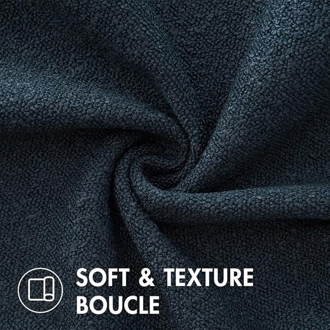 MIULEE 18x18 Inch Decorative Pillow Covers for Couch Bed Set of 2 Textured Boucle Neutral Throw Pillows Navy Blue Accent Solid Cushion Pillowcase Cozy Soft Sofa Livingroom Home Decor