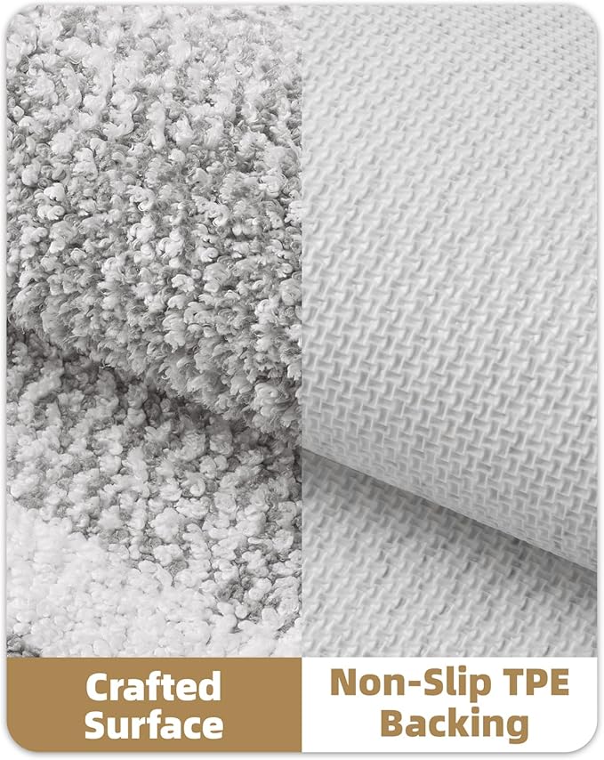 Color&Geometry Simple and Stylish Long Bathroom Rugs Runner Non Slip, 24"x59" Gray Bath Runner Rug, Absorbent, Soft, Washable, Microfiber Bath Mat Bathroom Carpet