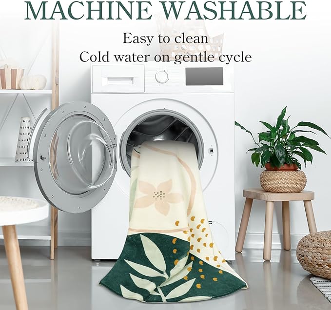 Lahome Green Hallway Runner - 2x7 Washable Non-Slip Runner Rug Throw Lightweight Soft Bathroom Runner Rug, Boho Botanical Print Indoor Carpet Runner for Bedroom Kitchen Entrance Laundry Living Room