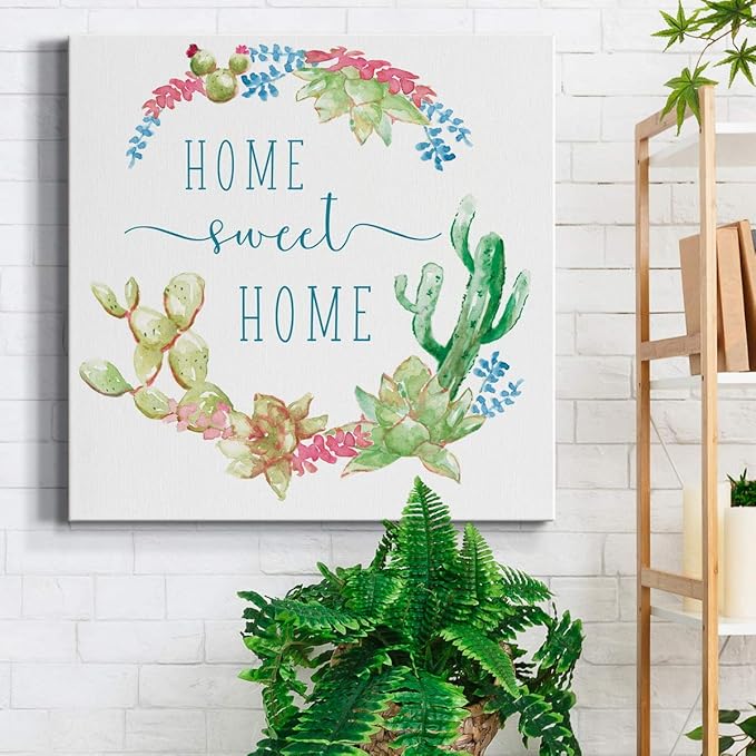 Wexford Home Square Premium Gallery Wrapped Canvas Flower Multicolor Wall Art Abstract Floral Romance Modern Pictures Print for Home Office, Ready to Hang