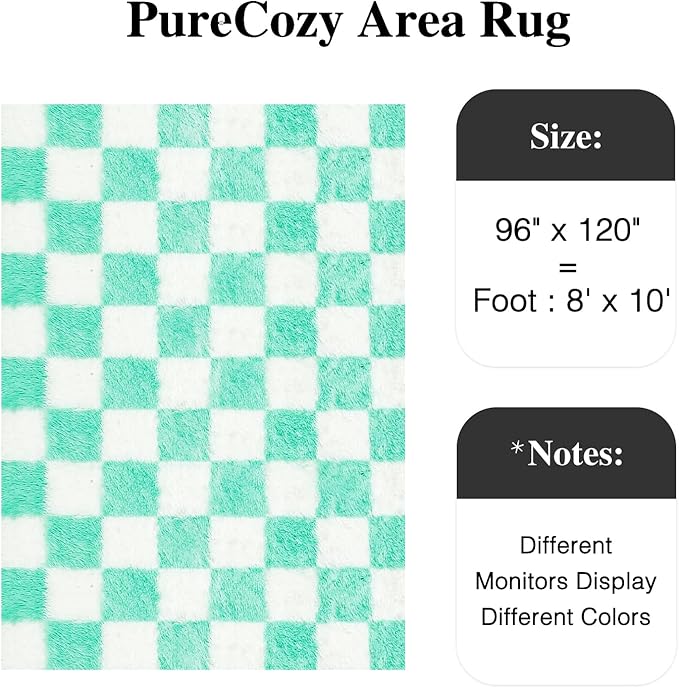 Area Rugs 8x10 Clearance for Living Room, Shag Green Rug Washable Non-Slip Large Rug Super Soft Indoor Fuzzy Carpet Fluffy Rugs for Bedroom Home Aesthetic Decor