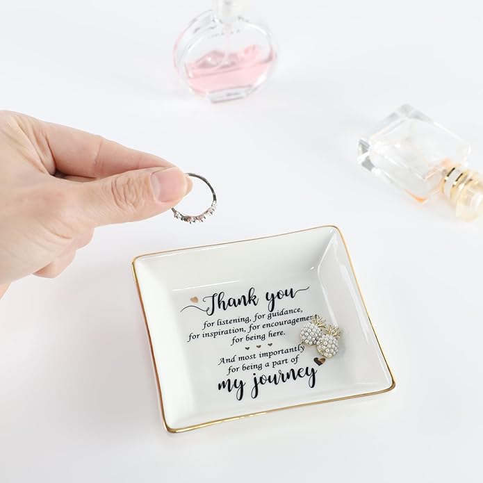 HOME SMILE Ceramic Ring Dish Jewelry Tray for Mom Sister Friends