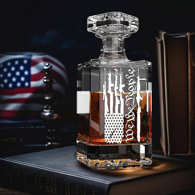 FURSARCAR Retired Gifts for Men Dad, Whiskey Decanter Set with 2 Glasses, Cool Fathers Birthday Present from Daughter Son, Christmas Retirement Gift Liquor Decanter Sets for Man