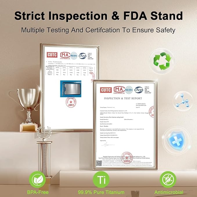 Titanium Cutting Board 16x11in – Pure Crystallized Titanium and Wheat Straw PP, Double-Sided, Non-Slip, Dishwasher Safe, For Kitchen, BBQ, Camping, Eco-Friendly Cutting Boards for Kitchen