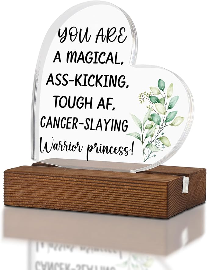 Gifts for Cancer Patients, Warrior Princess! riend Sister Tough Time Gift,Recovery Gifts for Her Him women,Surgery Get Well Gifts for Women,Home Office Decor Acrylic Sign Plaque XA320