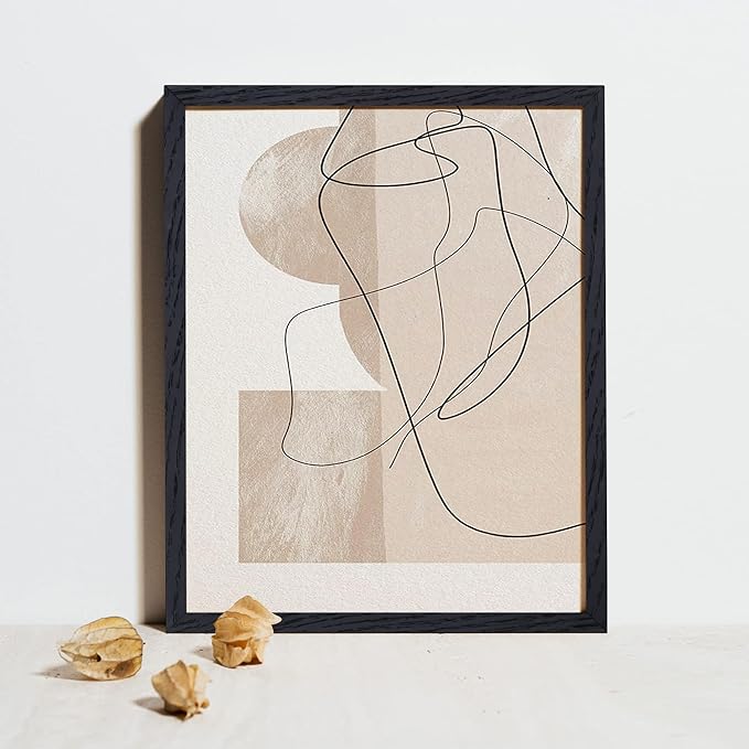 Fun Memories 11x14 Picture Frame in Black, Solid Oak Wood, Tempered Glass, 11"x14" Frame, Matted to 8x10