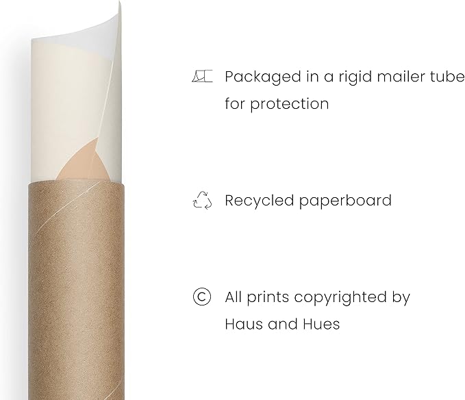 HAUS AND HUES Boho Wall Art Minimalist Wall Decor - Boho Prints Neutral Wall Art Geometric Art Mid Century Modern Art Sun Semi Circle (Unframed, 16x20)