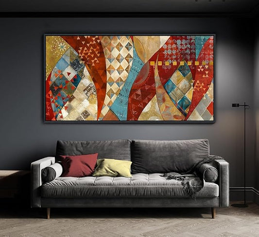 YDYSUNE Extra Large Wall Art Vintage Red and Orange Picture Painting Artwork Abstract for Living Room Bedroom Dinning Room Home Office Wall Decor 20X40IN