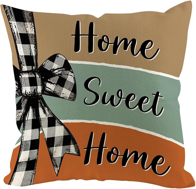 Fall Pumpkin Pillow Covers 20x20 inch Set of 4, Linen Autumn Outdoor Thankful Blessed Harvest Floral Farmhouse Decorations for Sofa Couch