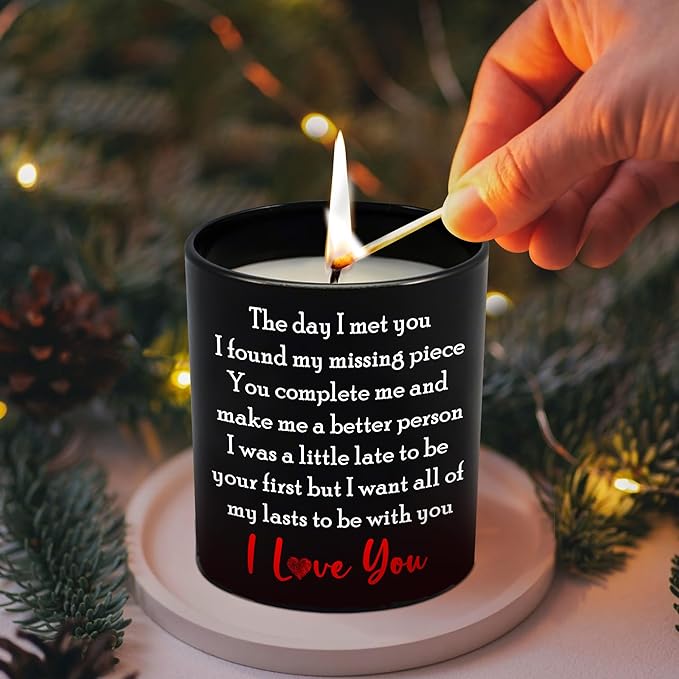 Couple Gifts for Him Her - Long Lasting Vanilla Lavender Scented Candle 10 oz - Anniversary Birthday Gifts for Women Men Couples Boyfriend Girlfriend Husband Wife