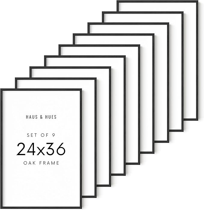 HAUS AND HUES Standalone Black Oak Frames Set of 9-24x36