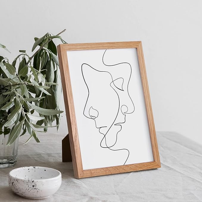 8x10 Picture Frame Wood, 8 x 10 Photo Frame for Wall & Tabletop Display, 8 by 10 Frames Made of Solid Oak Wood, Real Glass 8" x 10" Picture Frame, 8x10 Matted Frame for 5x7, Natural Oak Color, 1 Pack