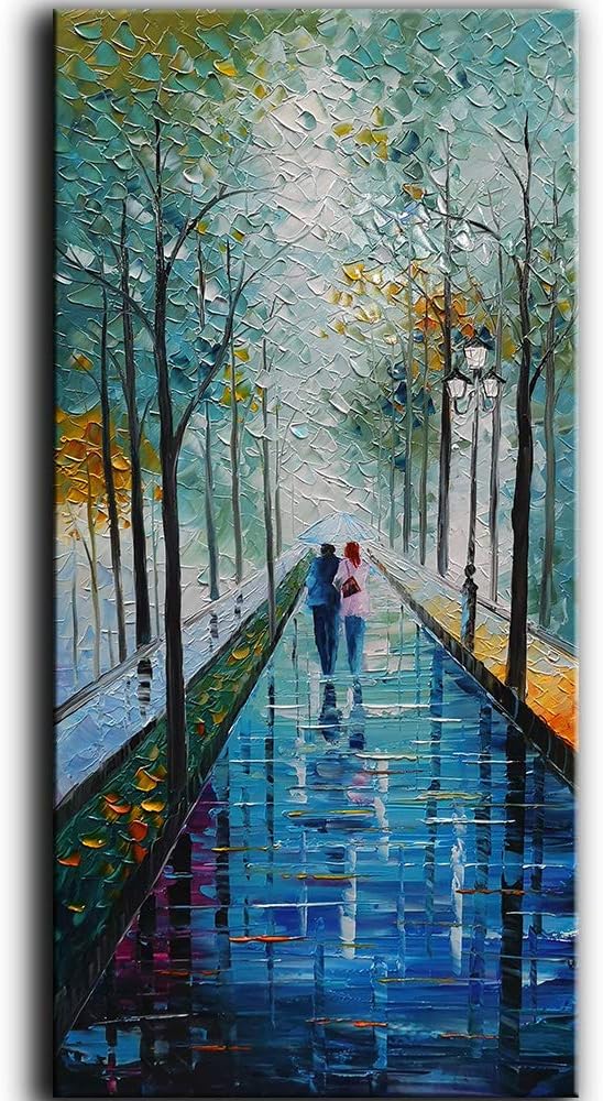 Tyed Art- Landscape Oil Painting On Canvas Textured Tree Abstract Contemporary Art Wall Paintings Handmade Painting Home Office Decorations Canvas Wall Art Painting 24x48inch