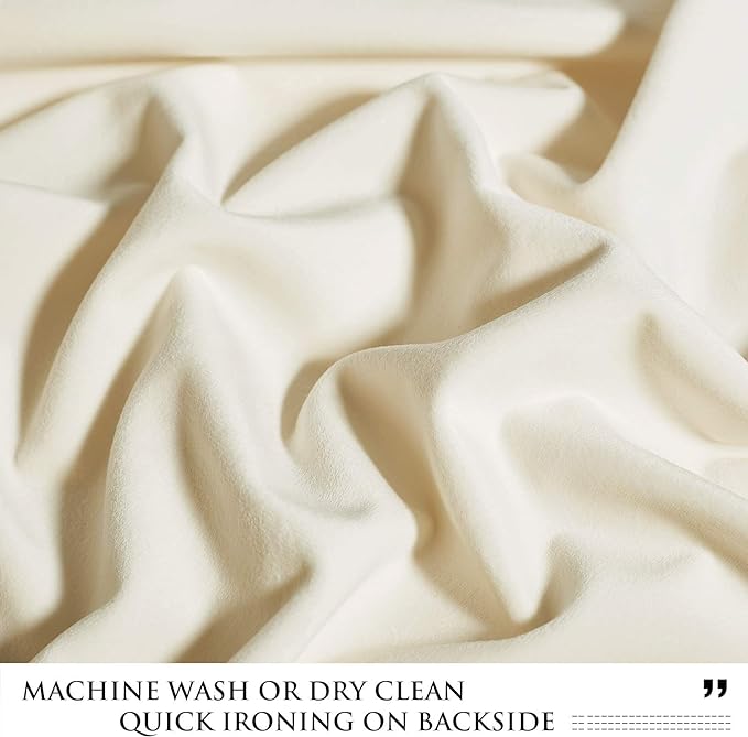 StangH Ivory White Curtains 96 inches Long Luxury Velvet Home Decoration Room Darkening Privacy Drapes for Wall Backdrops/Nursery Bedroom/Wedding, W42 x L96, 2 Panels