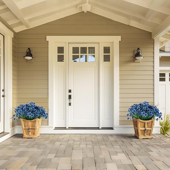 20 Bundles Artificial Flowers for Outdoors or Indoor Garden Home Decoration,No Fade Fake Flowers Faux Plants for Decoration Hanging Planters,Porch Window Box Garden Wedding Farmhouse Fake Plants