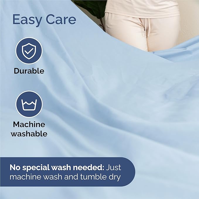 Split King Size 5 Piece Sheet Set - Comfy Breathable & Cooling Bed Sheets Set - Hotel Luxury Bedding for Women, Men, Kids, Teens, Boys & Girls - Deep Pockets and Wrinkle Free - Oeko-Tex - Light Blue