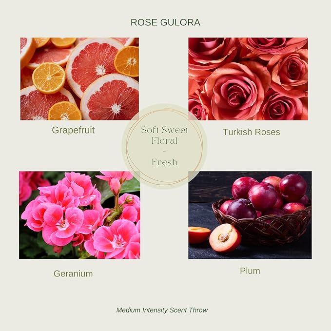 Tranquility & Rose Gulora Pure Beeswax Candle Bundle – 30+ Hours Long Burning Classically Designed Non-Toxic Scented Candles for Home Decor and Aromatherapy with Natural Fragrance - 5 oz (Each)