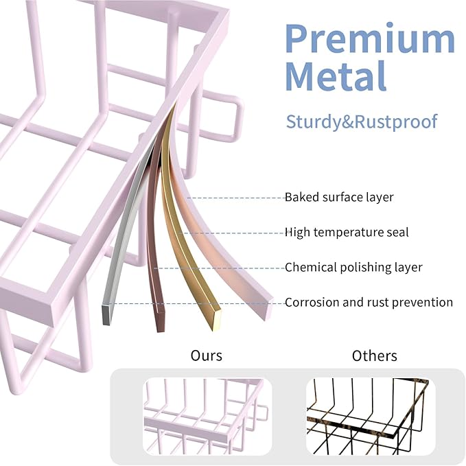 2 Pack Under Sink Organizer Storage 2-Tier Premium Metal Pull-Out Racks, Height Adjustable, Easy Installation | Kitchen & Bathroom Organizers