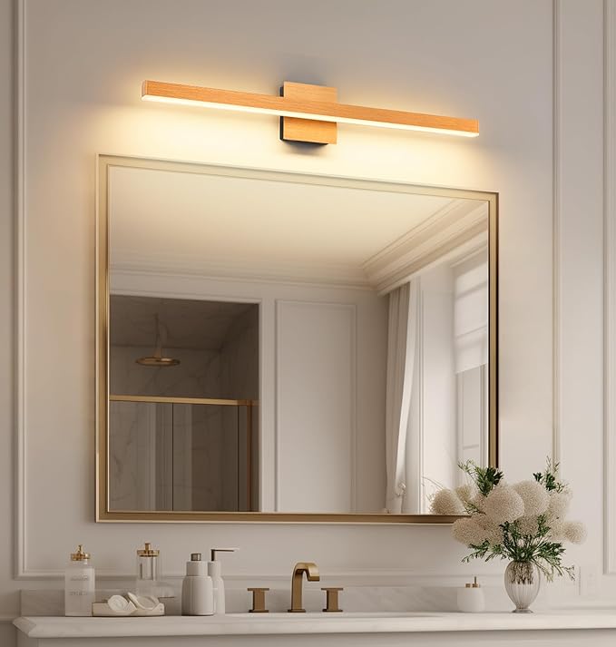 Joossnwell Bathroom Light Fixture Over Mirror Dimmable 5CCT Vanity Lights Bar 31.5 Inch Modern Bathroom Lighting Led Bath Vanity Light Gold and Black Mirror ETL Certificated