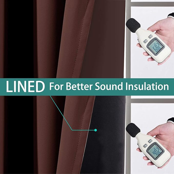 Yakamok Blackout Extra Wide Patio Sliding Door Curtains, Grommet Thermal Insulated Blind Curtains, Sliding Glass Door Panel for Living Room/Space Room Divider, Chocolate Brown, W100 x L96, 1 Panel